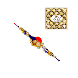 1 Rakhi - Zardosi Rakhi With Chocolate Box