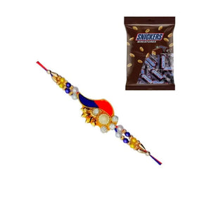 1 Rakhi - Zardosi Rakhi With Chocolate Box
