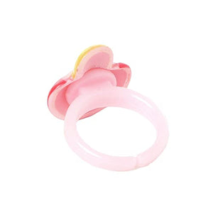 Girls Acrylic Resin Applique Ring in Red Color