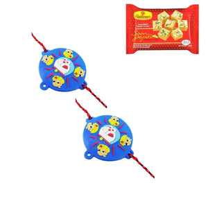 2 Rakhi - Doraemon and Chota Bheem Rakhi With Indian Sweets