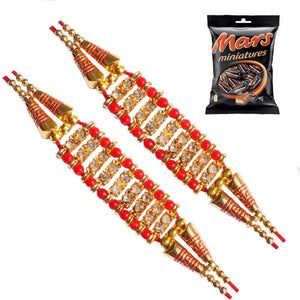 2 Rakhi - American Diamond Studded Rakhis with Chocolate Box