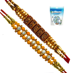 2 Rakhi - American Diamond Rakhis With Chocolate Box