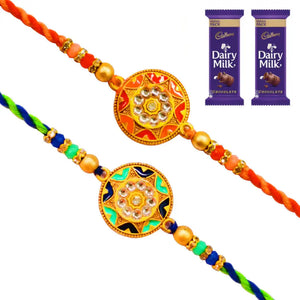 2 Rakhi - Fancy Rakhi Set With Chocolates