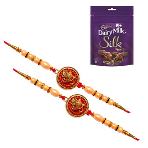 2 Rakhi - Ganesha Rakhis With Chocolate Box