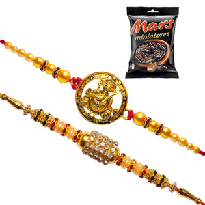 2 Rakhi - Premium Handcrafted Rakhi With Chocolate Box