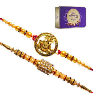 2 Rakhi - Premium Handcrafted Rakhi With Chocolate Box