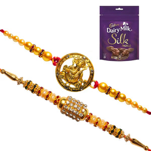 2 Rakhi - Premium Handcrafted Rakhi With Chocolate Box