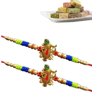 2 Rakhi - Shreenathji Rakhi With Indian Sweets