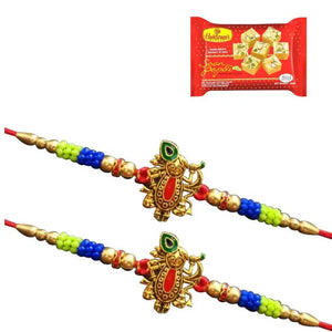 2 Rakhi - Shreenathji Rakhi With Indian Sweets