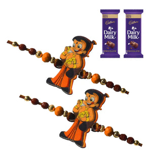 2 Rakhi - Stylish Chhota Bheem Kids Rakhi With Chocolate Box