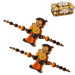 2 Rakhi - Stylish Chhota Bheem Kids Rakhi With Chocolate Box