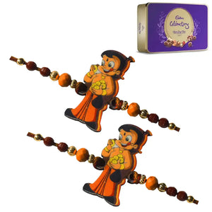 2 Rakhi - Stylish Chhota Bheem Kids Rakhi With Chocolate Box