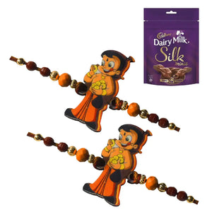 2 Rakhi - Stylish Chhota Bheem Kids Rakhi With Chocolate Box