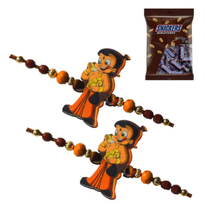 2 Rakhi - Stylish Chhota Bheem Kids Rakhi With Chocolate Box