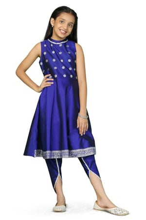 Fashion Dream Girl's Taffeta Kurta And Pant Suit Sets