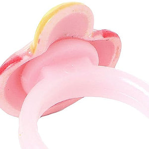 Girls Acrylic Resin Applique Ring in Red Color