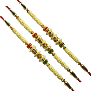 3 Rakhi - Pearl Rakhi Set