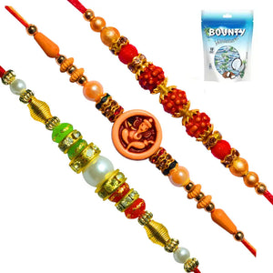 3 Rakhi - Beautiful Handicraft Rakhi With Chocolate Box