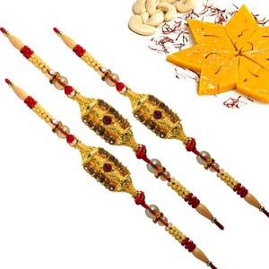 3 Rakhi - Exclusive Fancy Rakhi With Indian Sweet