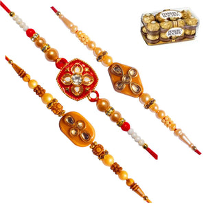 3 Rakhi - Fancy Rakhis With Chocolates