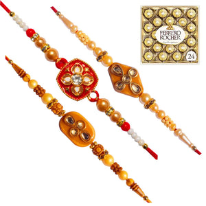 3 Rakhi - Fancy Rakhis With Chocolates