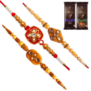 3 Rakhi - Fancy Rakhis With Chocolates