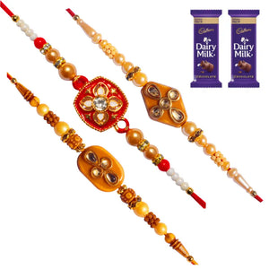 3 Rakhi - Fancy Rakhis With Chocolates
