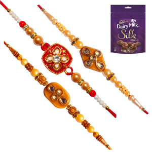 3 Rakhi - Fancy Rakhis With Chocolates