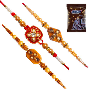 3 Rakhi - Fancy Rakhis With Chocolates