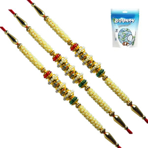3 Rakhi - Pearl Rakhi Set With Chocolate Box