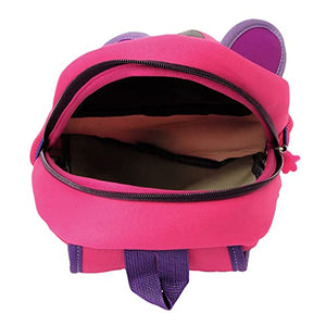 Boys and Girls Neoprene 12 Inch Cute Kitty Backpack in Fuchsia Color