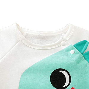 Boys and Girls Cotton Graphic Print Bodysuit In White Color