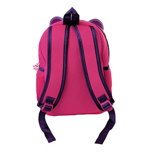 Boys and Girls Neoprene 12 Inch Cute Kitty Backpack in Fuchsia Color