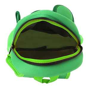 Boys and Girls Neoprene 12 Inch Cute Frog Backpack - in Green Color