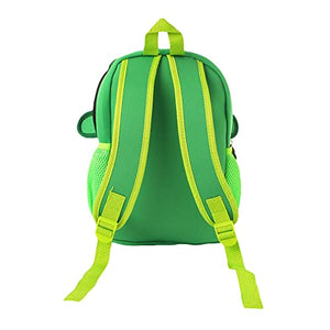 Boys and Girls Neoprene 12 Inch Cute Frog Backpack - in Green Color