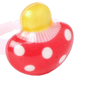 Girls Acrylic Resin Applique Ring in Red Color