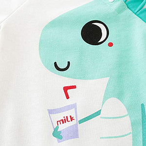 Boys and Girls Cotton Graphic Print Bodysuit In White Color