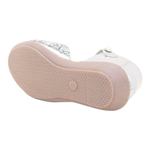 Girls Synthetic and PU Glitter Embellished Mary Jane In Silver Color For, UK : 7