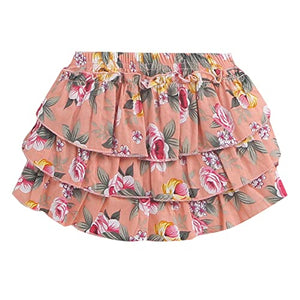 Girls White Text Print Onesie And Skirt Set with Headband
