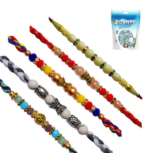 5 Rakhi - Lovely Set of Crystal Rakhi Set With Chocolate Box