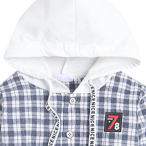 Boys Cotton Blend Plaid Print Set