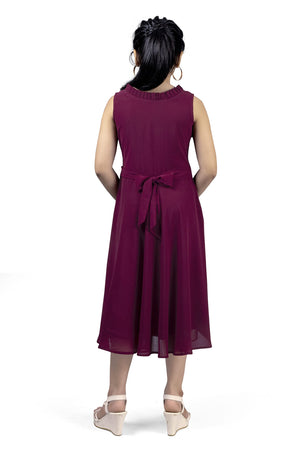 Fashion Dream Girl’s Calf Length Solid Dresses