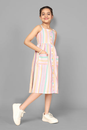 Fashion Dream Girl’s Knee Length Striped Dresses