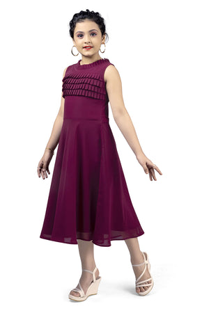 Fashion Dream Girl’s Calf Length Solid Dresses