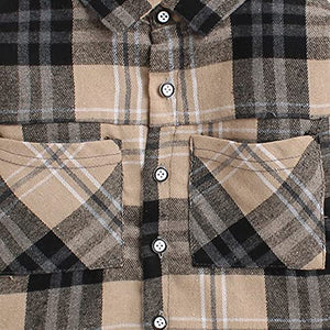 Cotton Blend Boys Plaid Print Shirt And Pant Set