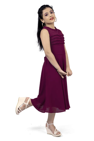 Fashion Dream Girl’s Calf Length Solid Dresses