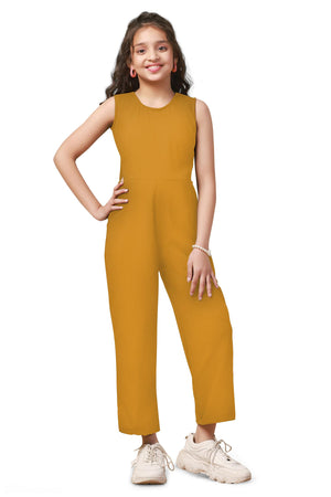Fashion Dream Girl's Ankle Length Solid Jumpsuit