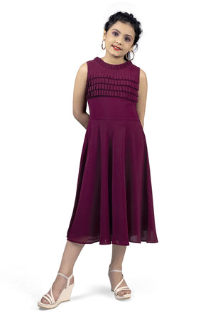 Fashion Dream Girl’s Calf Length Solid Dresses