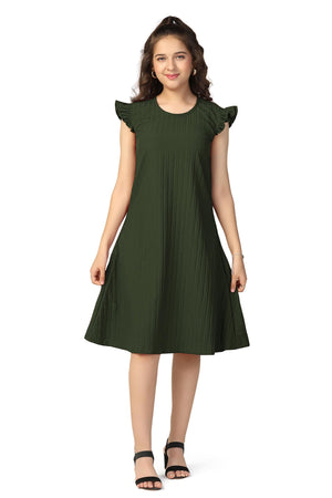 Fashion Dream Girls Solid Knee Length Dress|Girl Dress|Frock|Girls Casual Dress|Girls' Frock|Solid Dress for Girls|Knee Length for Girls|Kids Girls