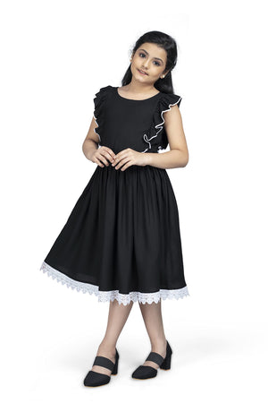 Jwalin Girl’s Knee Length Front Fastening Dress